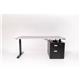 Scrivania direzionale Linekit Elettrika - 200x90x76/130 cm - nero - cassettiera a destra - struttura acciaio ѻ
