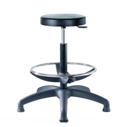 Sgabello tecnico alto - Seditaly Work 60 - PU flessibile e lavabile - nero