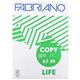 Carta A3 Fabriano Copy Life - riciclata - per stampanti e fotocopiatrici - bianca - 80g/mq - conf. 5 risme
