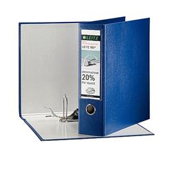Registratore Leitz 180° - con custodia - protocollo - dorso 8 - 23x33 cm - blu