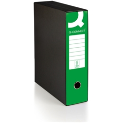 Registratore commerciale con custodia Q-Connect dorso 8 cm - 28,5x32 cm - verde - conf. 6