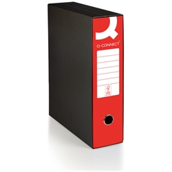 Registratore commerciale con custodia Q-Connect dorso 8 cm - 28,5x32 cm - rosso - conf. 6