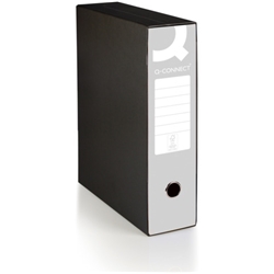 Registratore commerciale con custodia Q-Connect dorso 8 cm - 28,5x32 cm - grigio - conf. 6