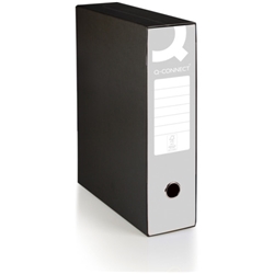 Registratore protocollo con custodia Q-Connect dorso 8 cm - 28,5x35 cm - grigio - conf. 6