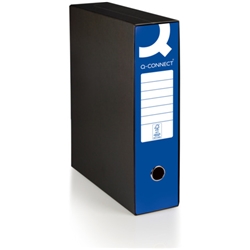 Registratore protocollo con custodia Q-Connect dorso 8 cm - 28,5x35 cm - blu - conf. 6