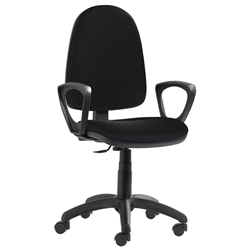 Sedia operativa - Seditaly Sofia CPM - braccioli fissi - tessuto ignifugo - nero