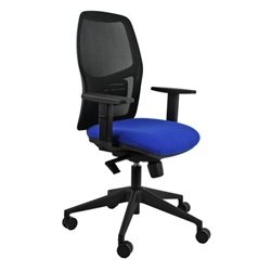 Seduta operativa con schienale in rete con braccioli Unisit Q3 rivest. ignifugo blu - HUQ3/BRF/IB