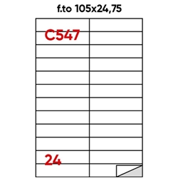 Etichette bianche permanenti Markin Copiatabu 105x24,75 mm - 24 et./ff - conf. 100