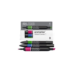 Pennarelli Winsor&Newton Promarker doppia punta fine-larga - conf. 3
