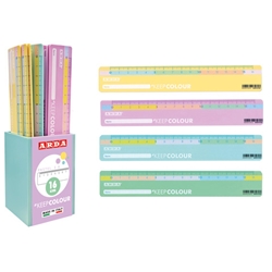 Barattolo 24 righelli 16 cm Arda Pastel Bicolor 2.0 colori assortiti R17PBAR - conf. 24