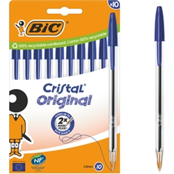 Penna a sfera BIC Cristal Original 1 mm blu - conf. 10