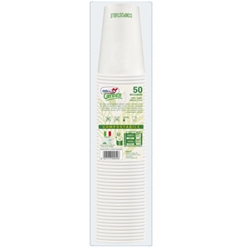 Bicchieri in carta compostabili Dopla Green 350 ml bianco - conf. 50