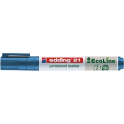 Marcatore permanente Edding 21 EcoLine punta tonda - tratto 1,5-3 mm blu - 4-21003 - conf. 10