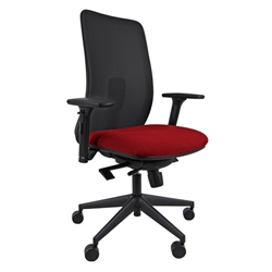 Seduta operativa Unisit Argo con braccioli e schienale in rete rosso ARA/BRF/SLR