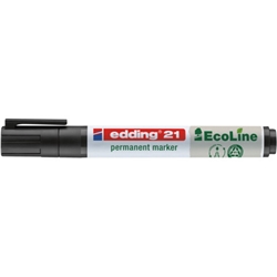 Marcatore permanente Edding 21 EcoLine punta tonda - tratto 1,5-3 mm nero - 4-21001 - conf. 10