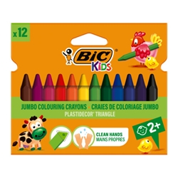 Pastelli a cera BIC Kids Plastidecor Triangle con fusto triangolare - conf. 12