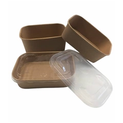 Insalatiera rettangolare in carta kraft e PE Dopla Professional 750 ml - conf. 50