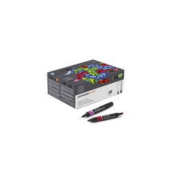 Pennarelli Winsor&Newton Promarker Brush doppia punta scalpello-pennello - conf. 48