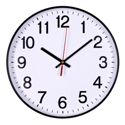 Orologio da parete in plastica Office Products Ø 34 cm nero 13223411-05