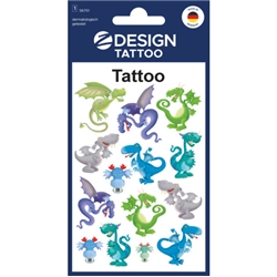 Tatuaggi Avery Kid assortiti - 1 foglio - draghi 56751