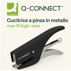 Cucitrice a pinza in metallo Q-Connect max 15 fogli - per punti n° 25 - nero KF14381