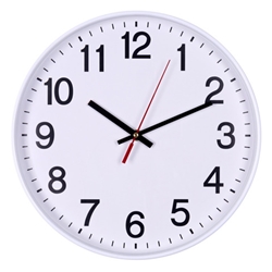 Orologio da parete in plastica Office Products Ø 34 cm bianco 13223411-14