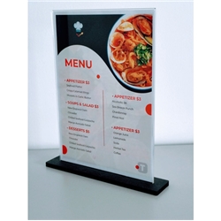 Porta avvisi bifacciale formato A4 con base in legno Tecnostyl orizzontale PB104/VLC