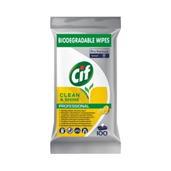 Salviette multisuperfici igienizzanti biodegradabili Cif Pro Formula Clean & Shine - conf. 100