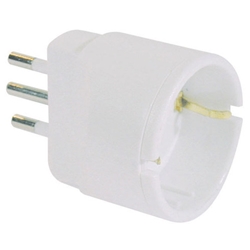 Adattatore di rete spina 2P+T 10A presa schuko MKC bianco 492517922