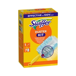 Starter Kit catturapolvere per mobili Swiffer Duster verde con 7 piumini - conf. 8