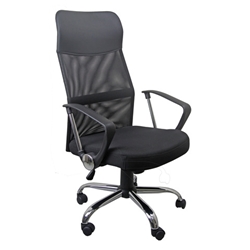 Poltrona direzionale Unisit CH5 Eco smart schienale in rete e braccioli nero CH5/KN