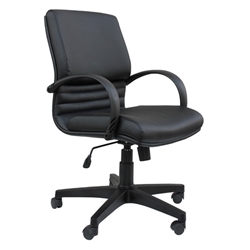 Poltrona direzionale Unisit Cygnus rivestimento sky nero schienale fisso basso - CYD/KN