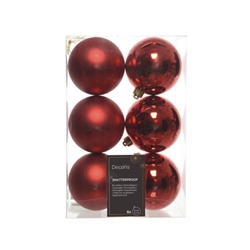 Palline di Natale 8 cm infrangibili rosso - conf. 6 pz - 848879052