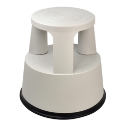 Sgabello con ruote rientranti in polipropilene Methodo 290/445x418/426 cm grigio chiaro - M561009