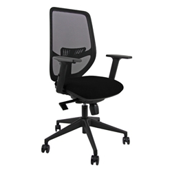 Seduta operativa Unisit Aria schienale in rete sedile in tessuto ignifugo con braccioli nero - AZA/BRF/IN