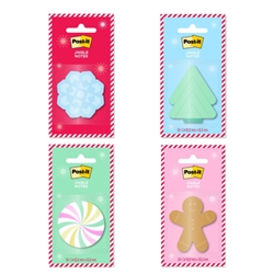 Foglietti riposizionabili Post-it® Jingle 50 ff/blocchetto forme natalizie assortite - EMHOL25-JN-CS