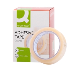 Nastro adesivo trasparente Q-Connect in PP 24 mm x 66 m - conf. 6