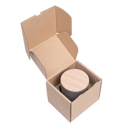 Candela di soia in vaso di vetro con coperchio in legno Donau Home 200 g Lavender Field - 45361311-10