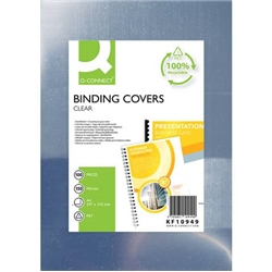 Copertine lucide per rilegatura Q-Connect in PET A4 150 micron - conf. 100