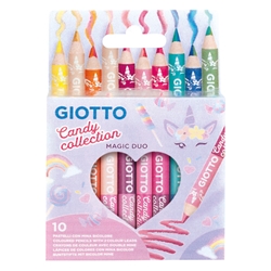 Matite colorate con punta bicolore Giotto Magic Duo Candy Collection - conf. 10