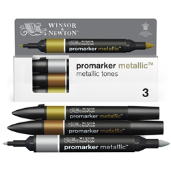 Pennarelli Winsor&Newton Promarker doppia punta fine-larga - conf. 3