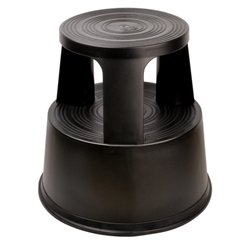 Sgabello con ruote rientranti in polipropilene Methodo 290/445x418/426 cm nero - M561001