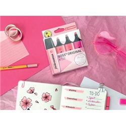 Evidenziatori Stabilo Boss® Original 2-5 mm Shades of Pink - 4 tonalità di rosa D70/4-6-1 - conf. 4