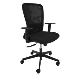 Seduta operativa Unisit Eris schienale in rete sedile in tessuto ignifugo con braccioli nero - EIA/BRF/IN