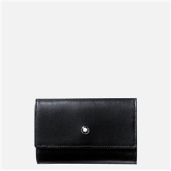Astuccio portachiavi per 6 chiavi Montblanc Meisterstuck con bottone - nero - MB7161
