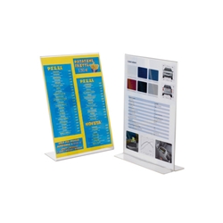 Porta avvisi in PS verticale con base a ‘’T’’ trasparente Tecnostyl A5 PB102/P