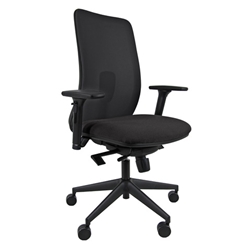 Seduta operativa Unisit Argo con braccioli e schienale in rete nero ARA/BRF/SLN