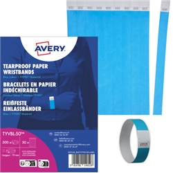 Braccialetti identificativi in Tyvek® Avery resistenti all'acqua - conf. 500