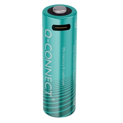 Batterie ricaricabili Q-Connect AA con cavo USB-C - 1400 mAh - 1,5 V - conf. 4