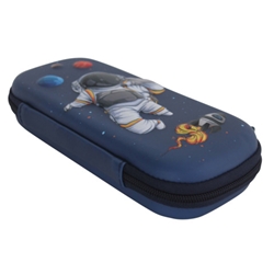 Astuccio ovalino a 1 zip Donau con fantasia astronauta in 3D - conf. 3